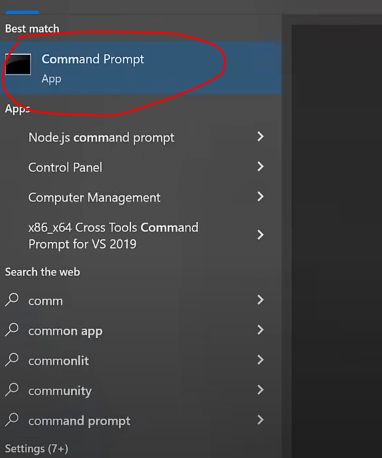 Open the command terminal